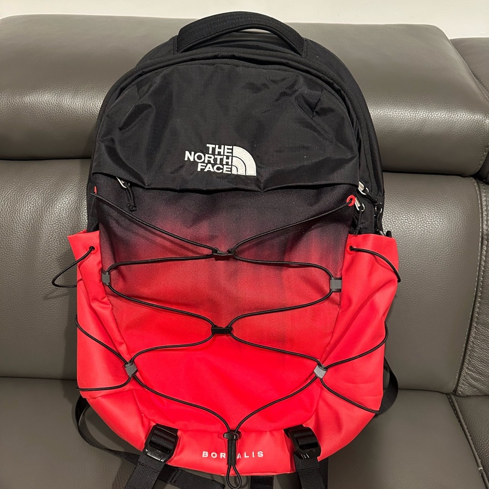 The North Face Black and Red Borealis Backpack